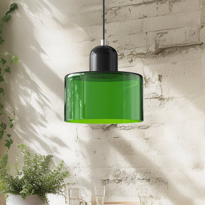 Handwoven Glass Pendant Light Bauhaus Style Indoor Hanging Lamp Adjustable Cable for Dining Room Kitchen Home Office