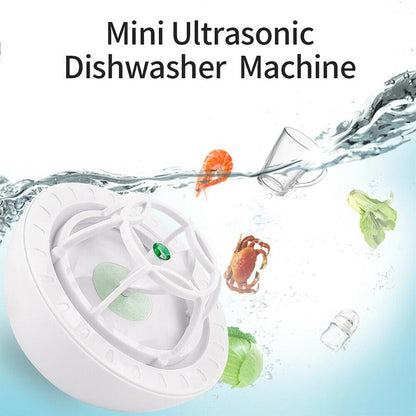 Compact USB-Powered Ultrasonic Cleaning Device for Dishes Glasses Jewelry & Produce 10W 5V Travel-Friendly Bowl Scrubber