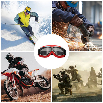 Retro Leather-Padded Motorcycle Goggles for Vintage Riding