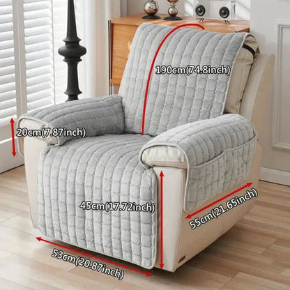 Confort acogedor | Funda para sillón reclinable con textura de felpa y protección para brazos | Ajuste elástico para la máxima protección del mueble