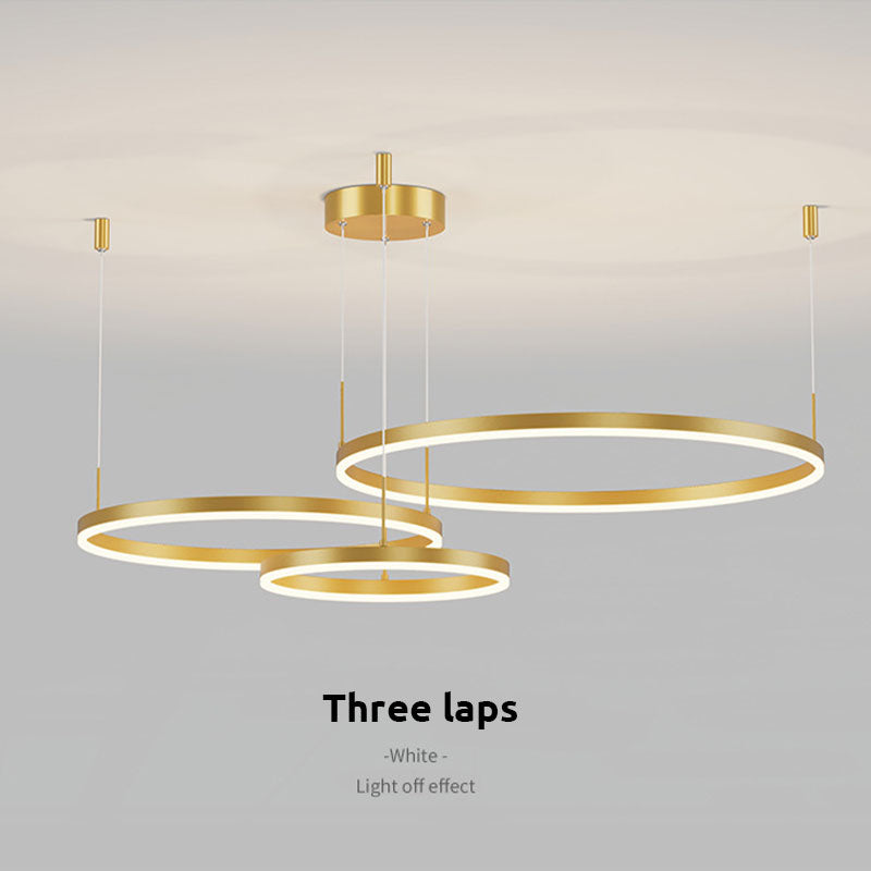 Tiered Ring Pendant Light Modern Metal Circular Chandelier for Dining Room Living Room Bedroom Kitchen Island Adjustable Height LED
