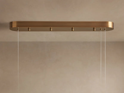 Linear Alabaster Stone Chandelier with Integrated LED – Modern Overhead Dining Room Island Light Fixture for Kitchen Contemporary Ceiling