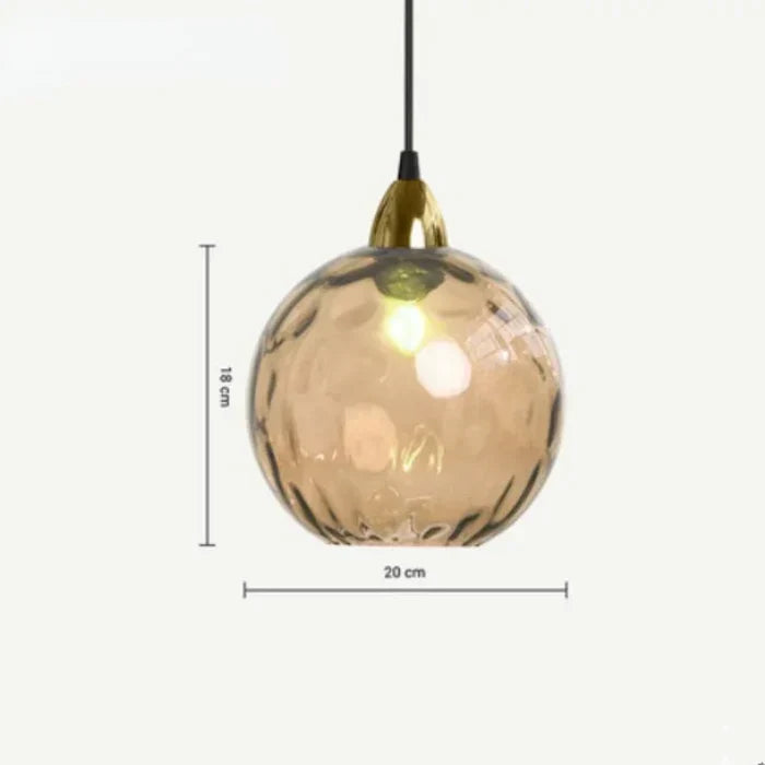 Glass Globe Pendant Light Fixture Modern Hanging Ceiling Lamp for Dining Room Kitchen Island Bedroom Living Room Decorative Suspended