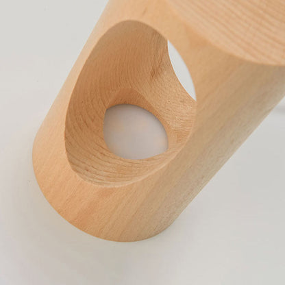 Lámpara de escritorio LED de columna de madera con alimentación USB, luz blanca cálida para dormitorio y oficina, luz decorativa de estilo japonés moderno