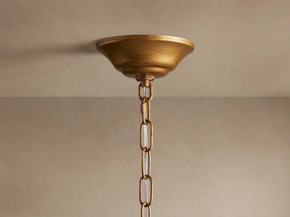Ceramic Petal Chandelier with Leaf-Cluster Design 5-Light Fixture 42-Inch Round Dimmable Hanging Lamp for Dining Room & Entryway