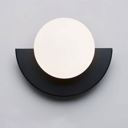 Half-Sphere Glass Wall Sconce with Colored Shade | Iron Mount LED Compatible Hardwired Fixture for Bedroom Living Room Hallway | G9 Base