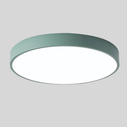 Round Wood Ceiling Light Fixture | Modern Scandinavian LED Flush Mount for Bedroom Living Room Kitchen