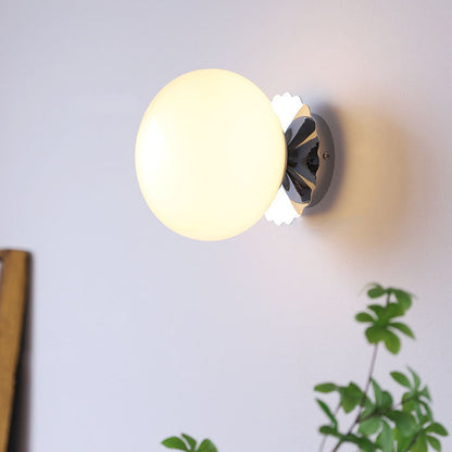 Metal & Glass Sconce Fixture 7 in Pink Beige White E26 Socket for Bedroom Office Hallway Ambient Task Lighting