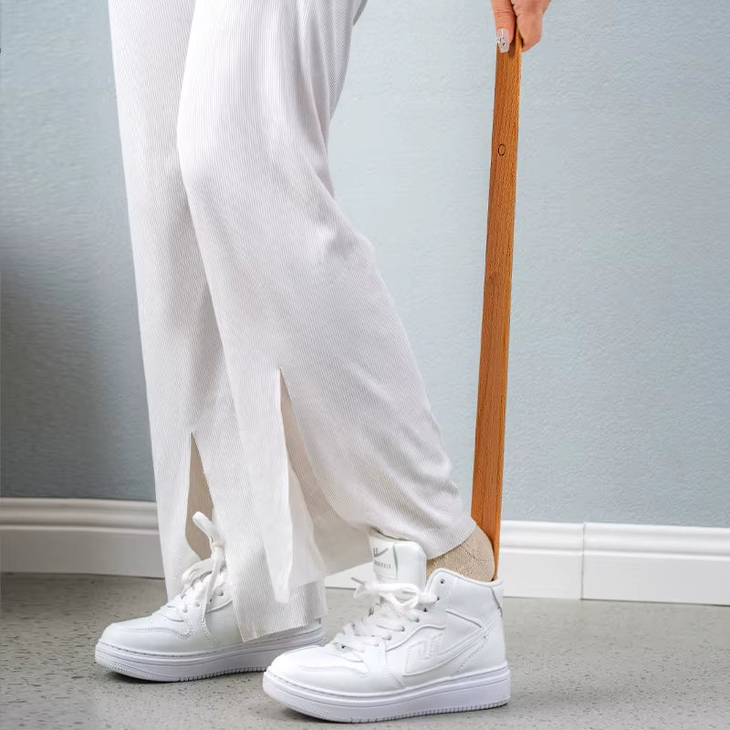 Extended-Reach Shoe Horn with Comfort Grip Handle for Boots, Dress Shoes, Sneakers & Daily Footwear Assistance Without Bending