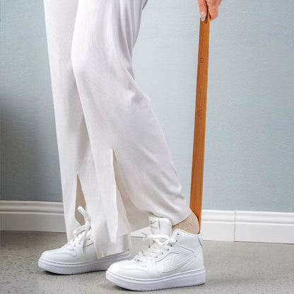 Extended-Reach Shoe Horn with Comfort Grip Handle for Boots, Dress Shoes, Sneakers & Daily Footwear Assistance Without Bending