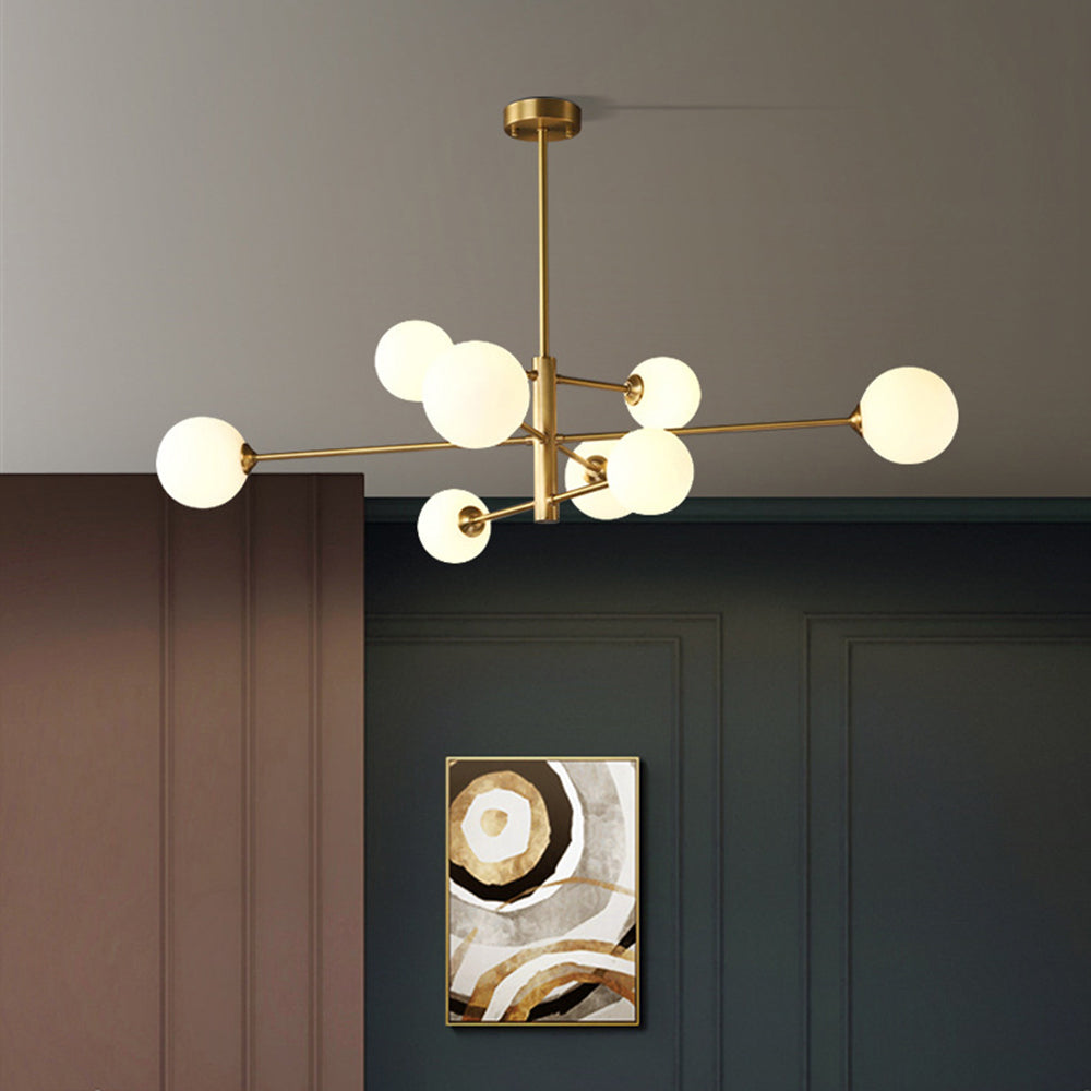 Multi-Globe Hanging Fixture with Adjustable Height for Dining Room & Living Room – Metal Frame with Glass Orbs – G9 LED Bulbs Included – 24