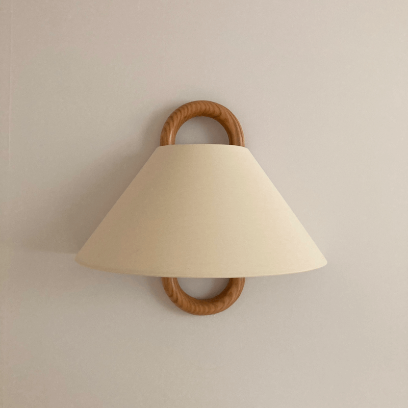 Sconce Light Fixture Wooden Frame Cloth Shade E12 Socket Flexible Install for Bedroom Living Room Hallway Apartment Home
