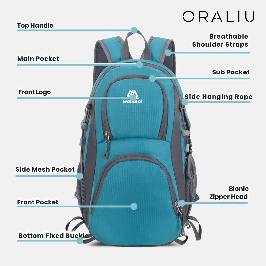 Lista para la aventura | Mochila de viaje con diseño de nailon impermeable | Mochila ligera para senderismo y actividades al aire libre