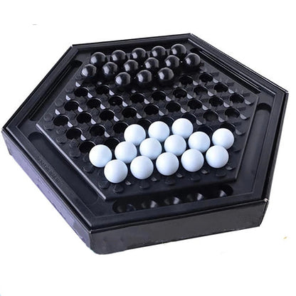 Two-Player Abstract Tactics Board Game with Marbles for Kids & Adults – Hexagonal Strategy Puzzle for Family Game Night & Logic Skill Buildi