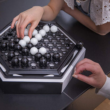 Two-Player Abstract Tactics Board Game with Marbles for Kids & Adults – Hexagonal Strategy Puzzle for Family Game Night & Logic Skill Buildi