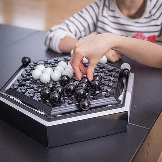 Two-Player Abstract Tactics Board Game with Marbles for Kids & Adults – Hexagonal Strategy Puzzle for Family Game Night & Logic Skill Buildi