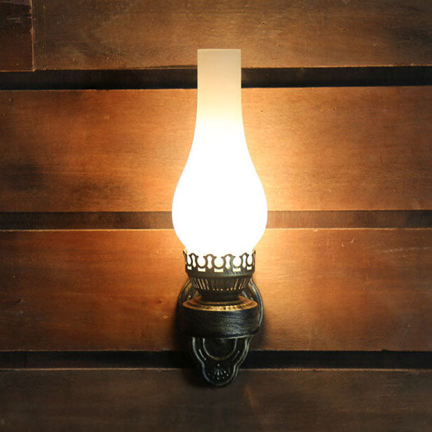 Bronze Sconce with Oil-Lantern Silhouette – 16.5" Ambient Light for Entryways & Bedrooms – E26 Socket – Hardwired Indoor Fixture