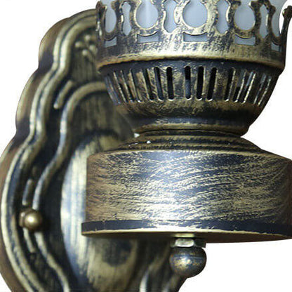 Oil-Inspired Bronze Sconce with Curved Glass Shade – Hardwired E26 Socket for Hallways & Bedrooms – 16.5 in Tall Vintage Fixture for Entrywa