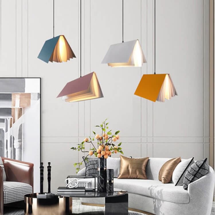 Hanging Ceiling Light Fixture with Adjustable Chain E26 Base Modern Iron PVC Shade for Bedroom Living Room Dining Room Kitchen