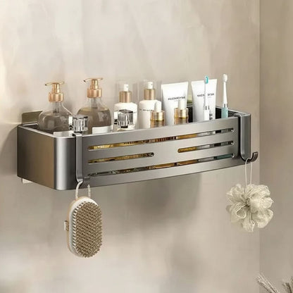 ALUMORA – Self Adhesive Aluminum Bathroom Shelf Organizer