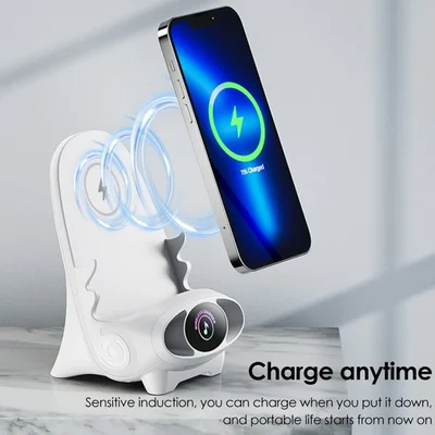 15W Fast Wireless Charging Stand with Portrait & Landscape Support for iPhone & Android Smartphones | Desk Phone Holder & Charger
