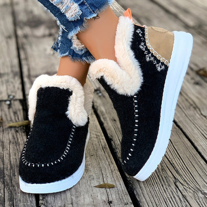 Women's Plush-Lined Slippers – Non-Slip Indoor House Shoes with Cozy Fleece for Winter Warmth & Everyday Comfort at Home