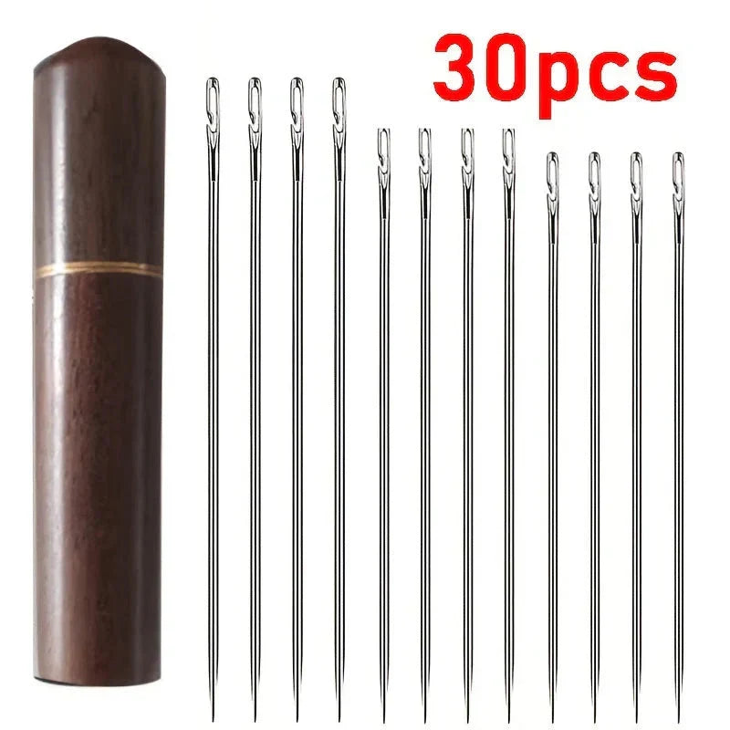 30 Stainless Steel Needles – Side Threading Sewing Needle Kit
