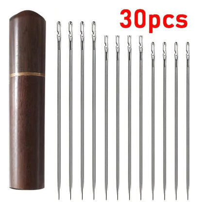 30 Stainless Steel Needles – Side Threading Sewing Needle Kit