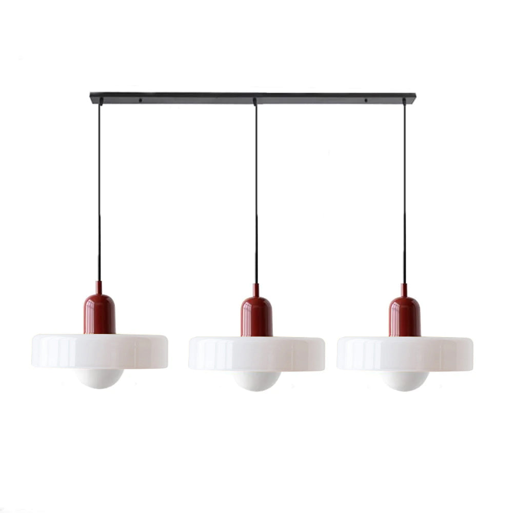Glass Pendant Lamp 12 Inch Adjustable Height Ceiling Fixture for Bedrooms Nightstands Modern Minimalist Nordic Hanging Light E27 Socket for