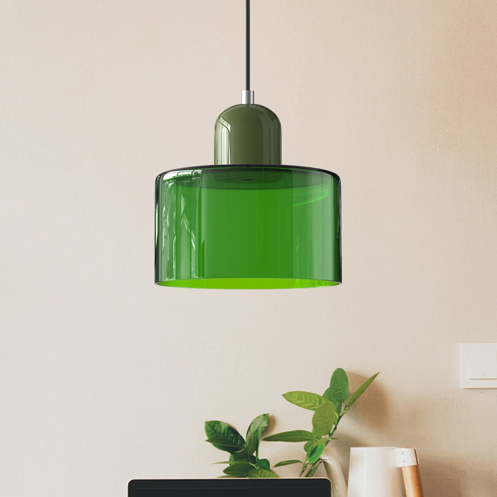 Handwoven Glass Pendant Light Bauhaus Style Indoor Hanging Lamp Adjustable Cable for Dining Room Kitchen Home Office