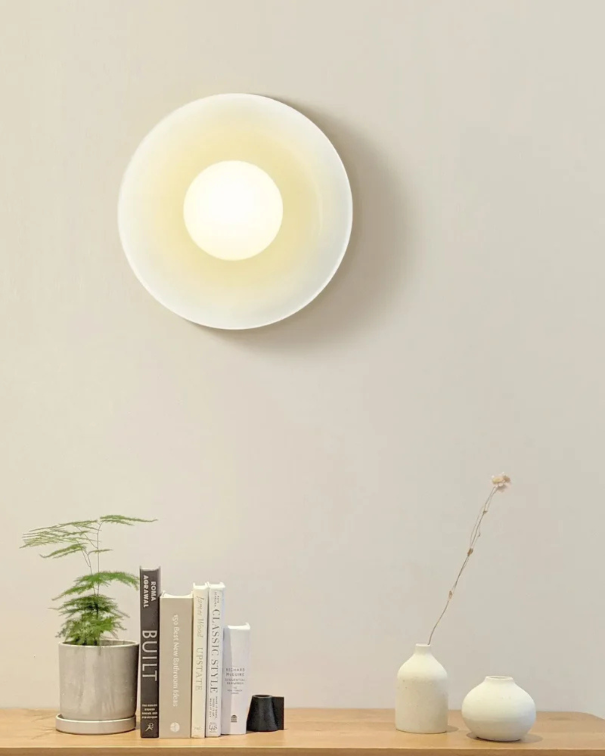 Flush Mount Ceiling Light with Glass Shade and Metal Frame for Living Room, Bedroom, Hallway – Round Overhead Fixture with Warm White Glow