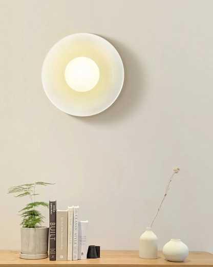 Flush Mount Ceiling Light with Glass Shade and Metal Frame for Living Room, Bedroom, Hallway – Round Overhead Fixture with Warm White Glow