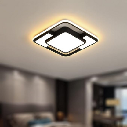 Modern Geometric LED Ceiling Light with Remote Control & Adjustable Brightness for Customizable Ambiance