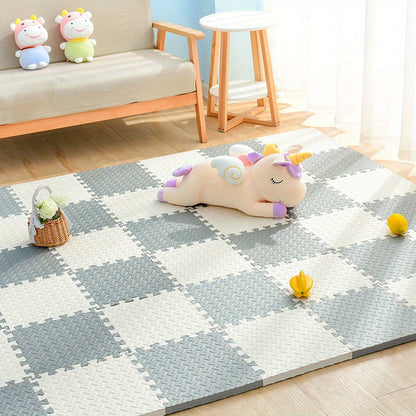 Interlocking Foam Play Mat Tiles for Kids & Babies – Safe Cushioned Flooring for Playroom, Nursery & Indoor Crawling Area, Non-Slip Puzzle F
