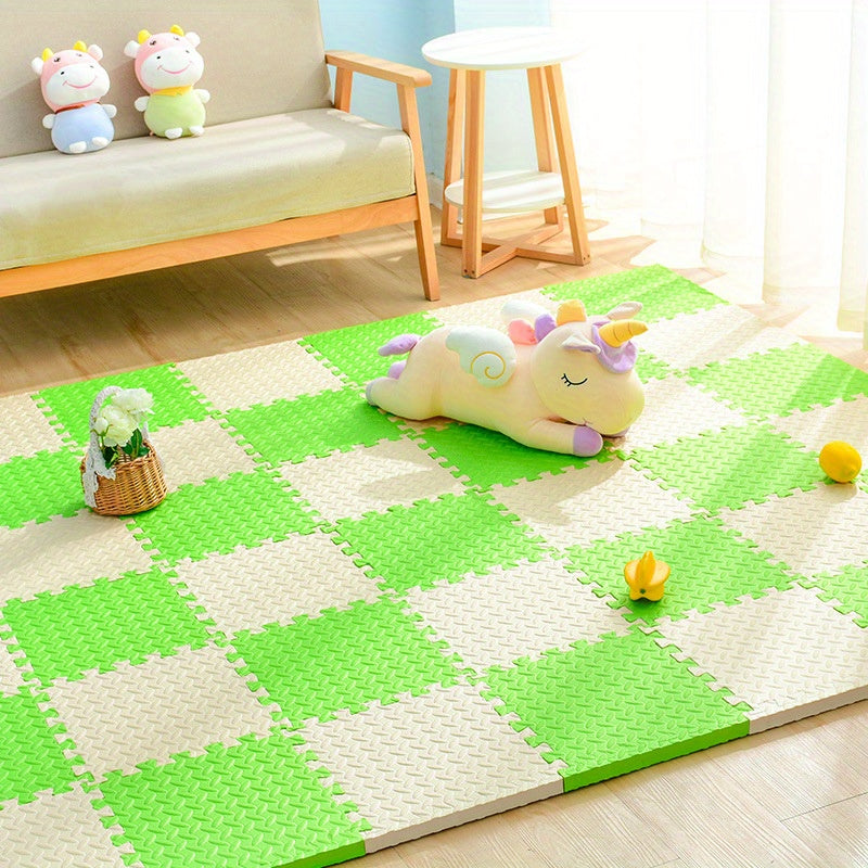 Interlocking Foam Play Mat Tiles for Kids & Babies – Safe Cushioned Flooring for Playroom, Nursery & Indoor Crawling Area, Non-Slip Puzzle F