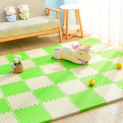 Interlocking Foam Play Mat Tiles for Kids & Babies – Safe Cushioned Flooring for Playroom, Nursery & Indoor Crawling Area, Non-Slip Puzzle F