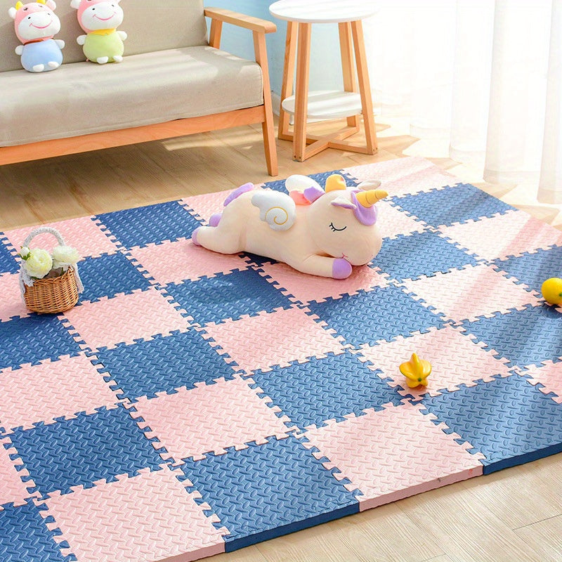 Interlocking Foam Play Mat Tiles for Kids & Babies – Safe Cushioned Flooring for Playroom, Nursery & Indoor Crawling Area, Non-Slip Puzzle F