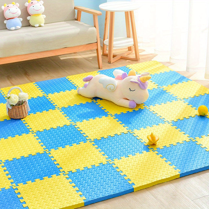 Interlocking Foam Play Mat Tiles for Kids & Babies – Safe Cushioned Flooring for Playroom, Nursery & Indoor Crawling Area, Non-Slip Puzzle F