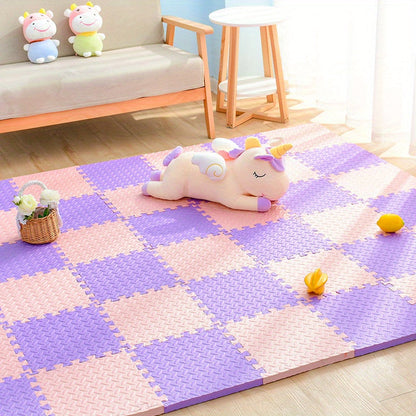Interlocking Foam Play Mat Tiles for Kids & Babies – Safe Cushioned Flooring for Playroom, Nursery & Indoor Crawling Area, Non-Slip Puzzle F
