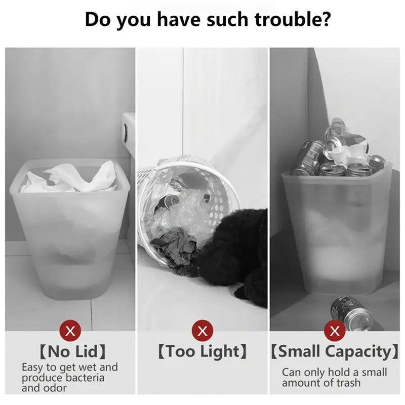 Cubo de basura moderno con sellado antiolores | Papelera elegante de 15 L con patas elevadas para espacios limpios