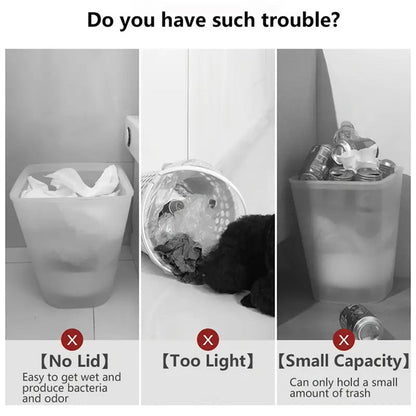 Cubo de basura moderno con sellado antiolores | Papelera elegante de 15 L con patas elevadas para espacios limpios