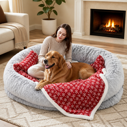 Cama ortopédica y lavable de piel sintética para humanos tipo perro Ortekor (funda desmontable)