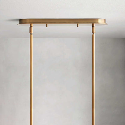 Industrial Pendant Light with Frosted Glass Tubes for Dining Room and Kitchen Island – Adjustable Drop Brass or Bronze – 4 or 5 Socket