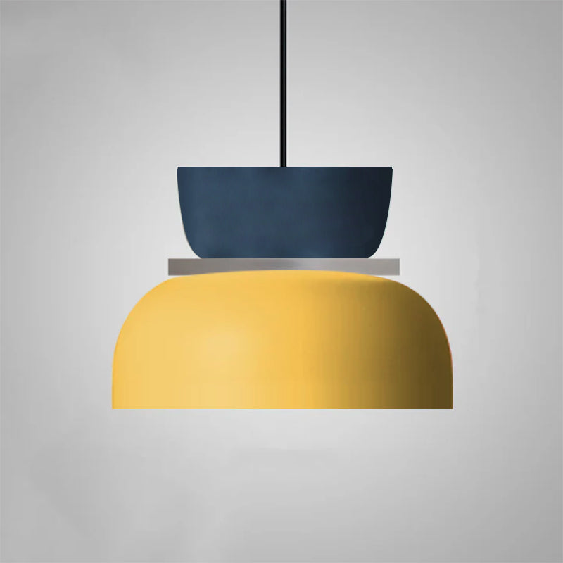 Adjustable Metal Hanging Lamp 12 inches Vibrant Two-Tone Finish Hardwired Ceiling Fixture for Bedroom Living Room Dining Area Contemporary O