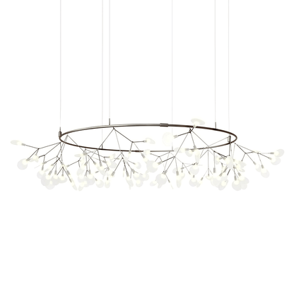 Branching LED Chandelier with Acrylic Petals Black Finish 20W Integrated Light Dimmable Remote Option Modern Statement Fixture Indoor Living