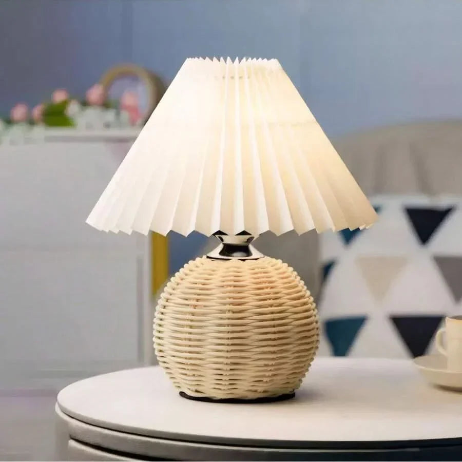Rattan Table Lamp for Cozy Interior and Warm Ambient Lighting