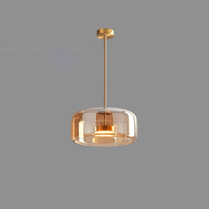 LED Drop Ceiling Lamp with Smoked Glass Shade for Dining Room & Island – Adjustable Cord, Integrated Bulb, Choice of Kelvin Tones