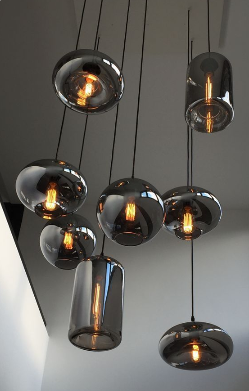 Spiral Glass Chandelier for Two-Story Entryway Multi-Light Dimmable Fixture for Stairwell Foyer Living Room High Ceiling