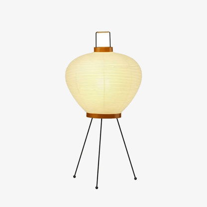 Handcrafted Paper Shade Accent Lamp 10 in Wide Warm Glow LED Bedside Nightlight for Bedroom Office Desktop Reading Nook Minimalist Japanese