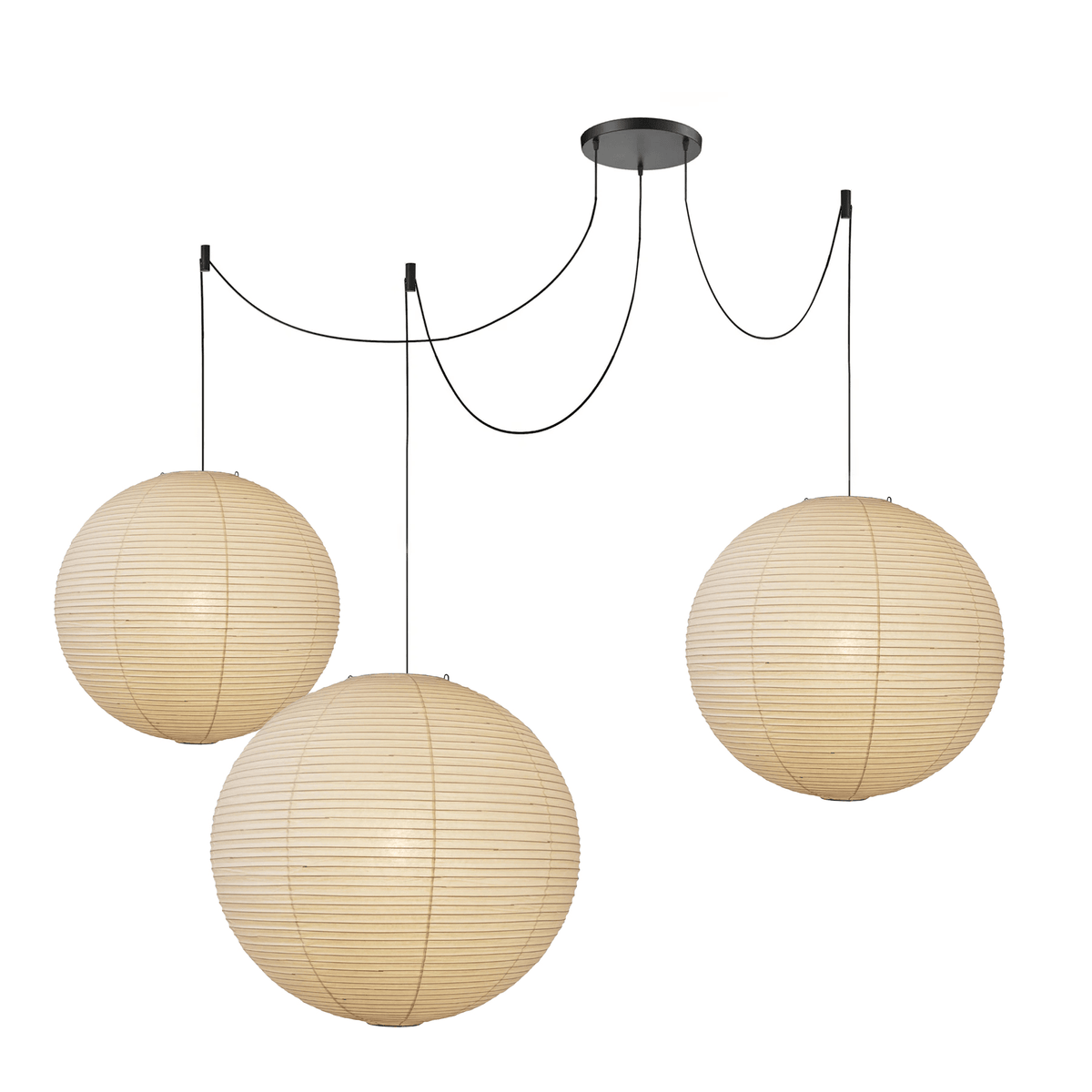 Handmade Paper Globe Drop Light for Kitchen Island & Dining Room – Adjustable Cable, E26 Socket, Soft Ambient Glow – Modern Overhead Fixture
